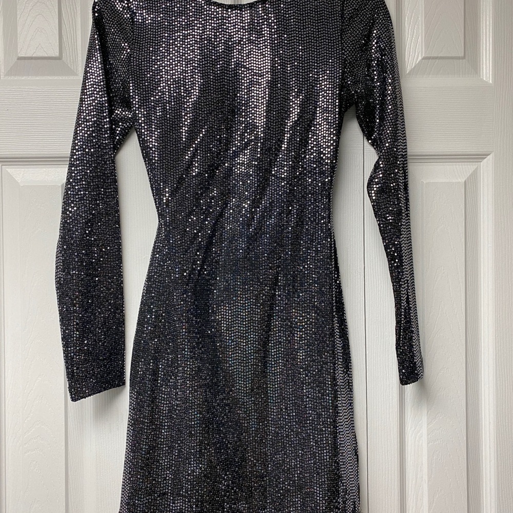 Black and Silver long sleeve dress